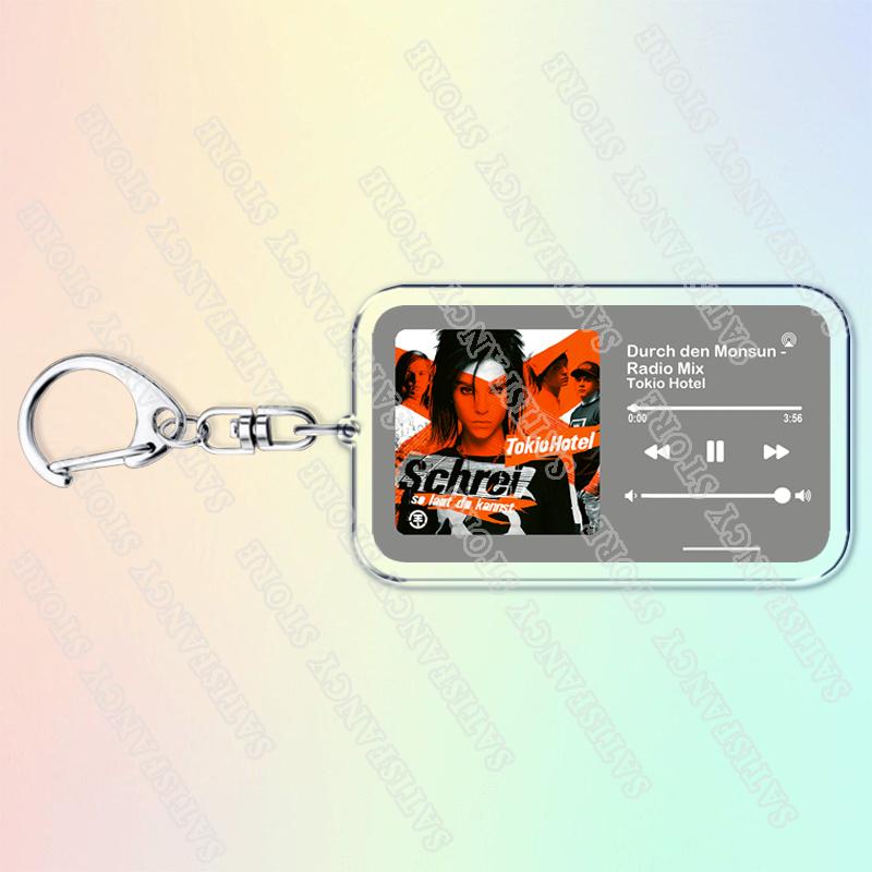 Музыкальные брелоки Tokio Hotel для женщин Аксессуары Сумка Автоматический Крик Муссон Том Билл Каулиц Песни Ключница Украшения Подарки для Фанатов
