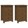 VidaXL Bedside Tables 2 Pcs Honey Brown 40x35x61.5 Cm Solid Pine 813706