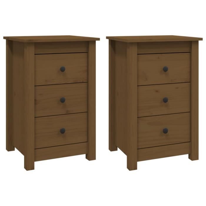 VidaXL Bedside Tables 2 Pcs Honey Brown 40x35x61.5 Cm Solid Pine 813706