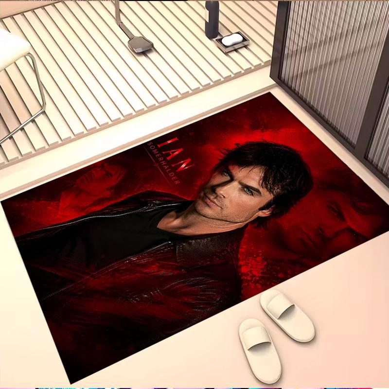Damon Salvatore Print Rug, Washable Floor Carpet, For Entryway Dorm Laundry Room Office Study, Home Decor Birthday Christmas Gift