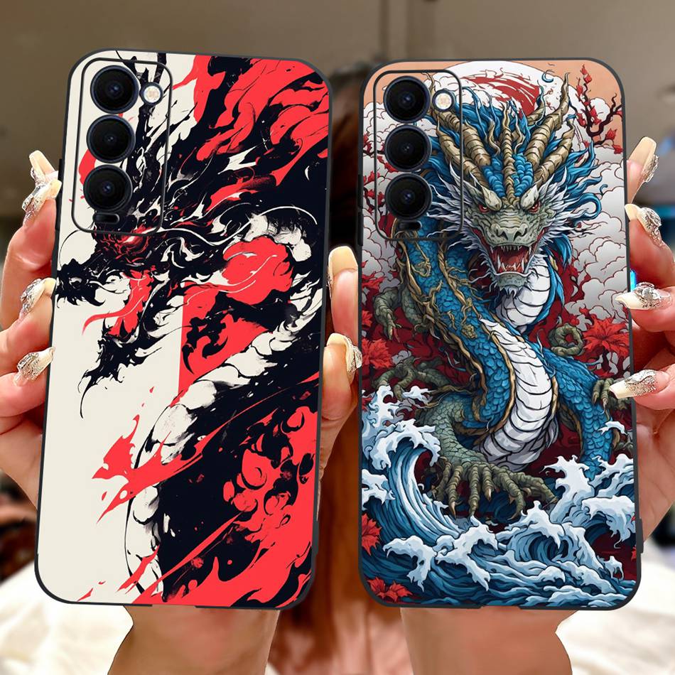 Для Tecno Camon 18 18P 18T Чехол для телефона с рисунком «Крутой Дракон Тигр» Для Tecno Camon18 P 18 18T Мягкие силиконовые TPU чехлы