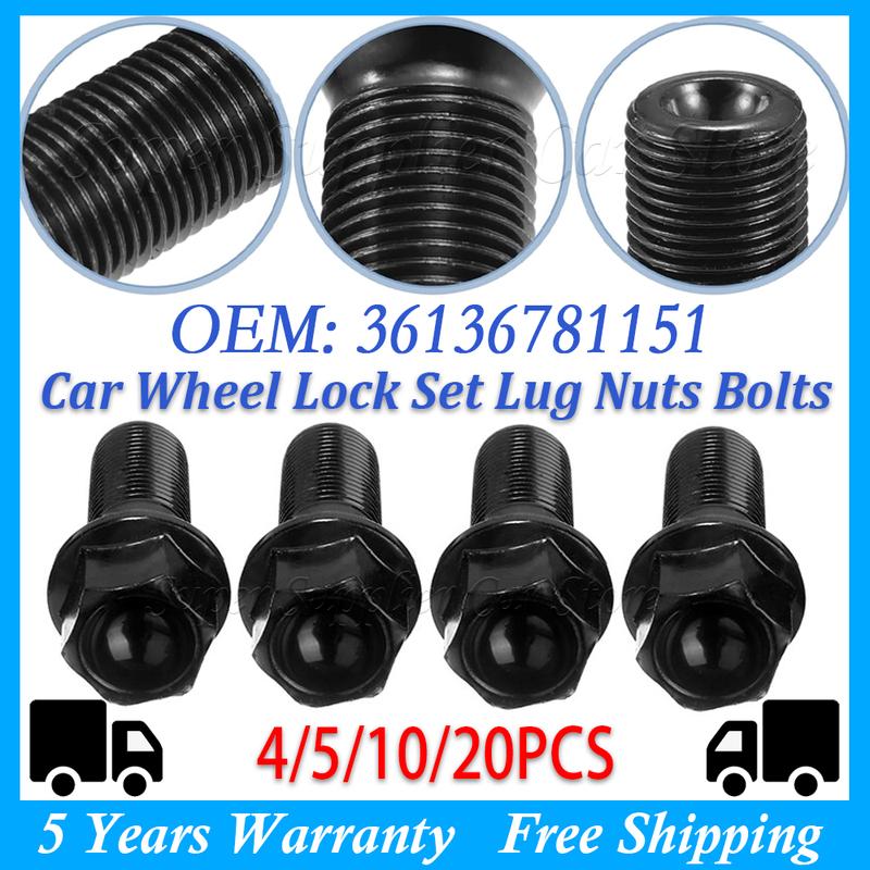 M14x1.25 New 4/5/10/20PCS Car Wheel Lug Bolt Nuts For BMW 1 3 5 7 Series X1 X3 X5 X6 F20 F30 F07 F25 E70 36136781151 36136890324