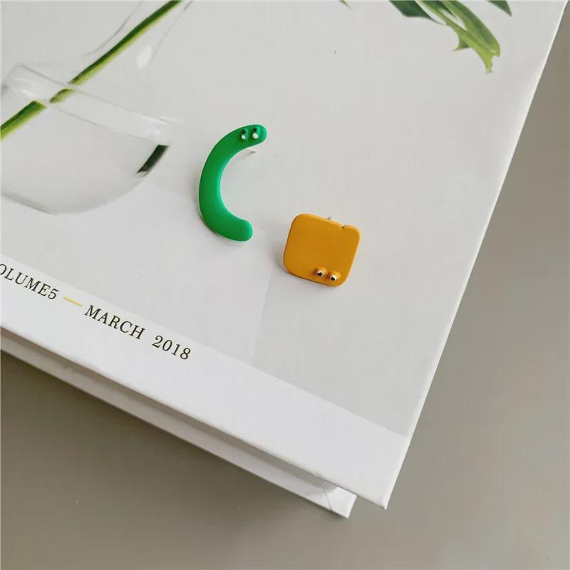 Красочные забавные серьги в виде лица привидения с устойчивой к выцветанию краской и иглой из серебра 925 пробы — милый дизайн Супермена