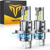 2PCS H4 LED Light Bulbs,9003 Headlight High/Low Beam Driving,Fog & Spot Lights with 50000 RPM Turbo Fan,6500K IP68 Waterproof