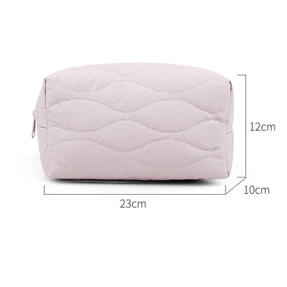 Portable Puffy Padded Travel Cosmetic Bag Solid Color Wide-open Makeup Bag Makeup Organizer Case Large Capacity Toiletry Bag