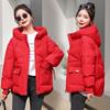 Winter Women Casual Warm Down Cotton Jacket Hooded Thick Puffer Clothing Short Coat Casual Loose Outerwear Female