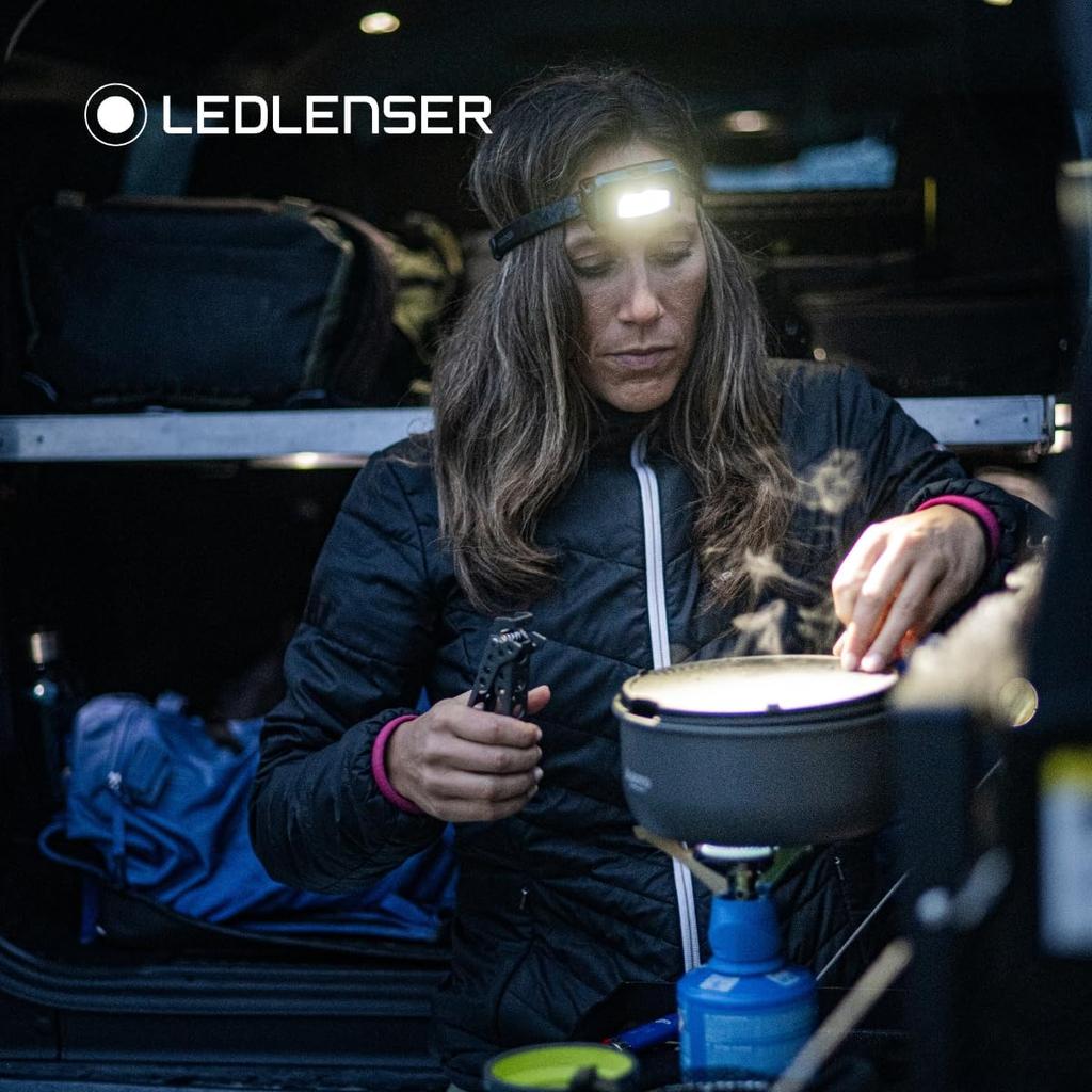 Ledlenser LED HF4R Core Maximum IP68 Red For Mountain 502790 Headlight, Rechargeable, Black, 500lm, Bright, Waterproof, Small, 72g, Lightweight,