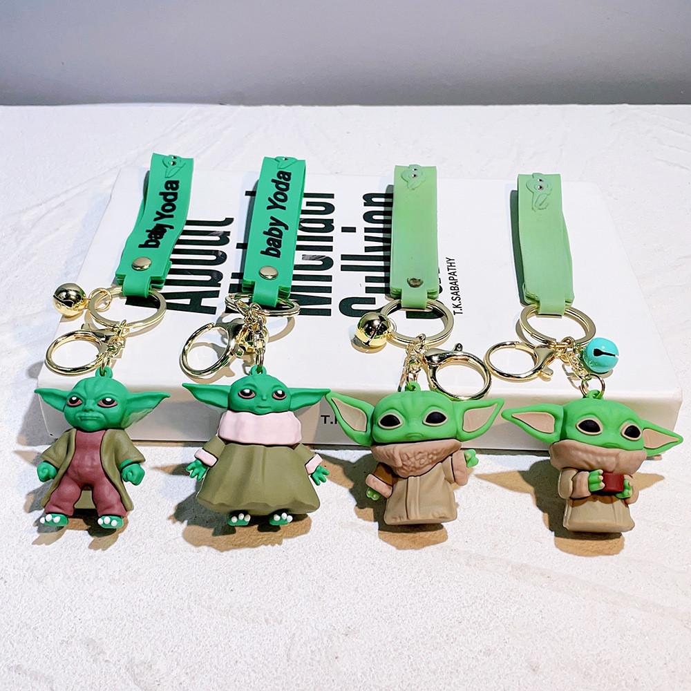 Adorable 2024 Baby Yoda Keychain Silicone Figure Mandalorian Star Wars Charm