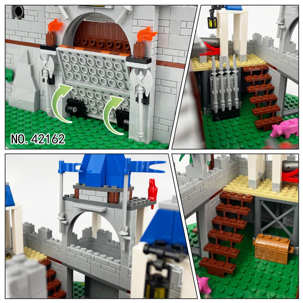 MOC Средневековые рыцари Замок Сцена Строительные блоки Детские игрушки