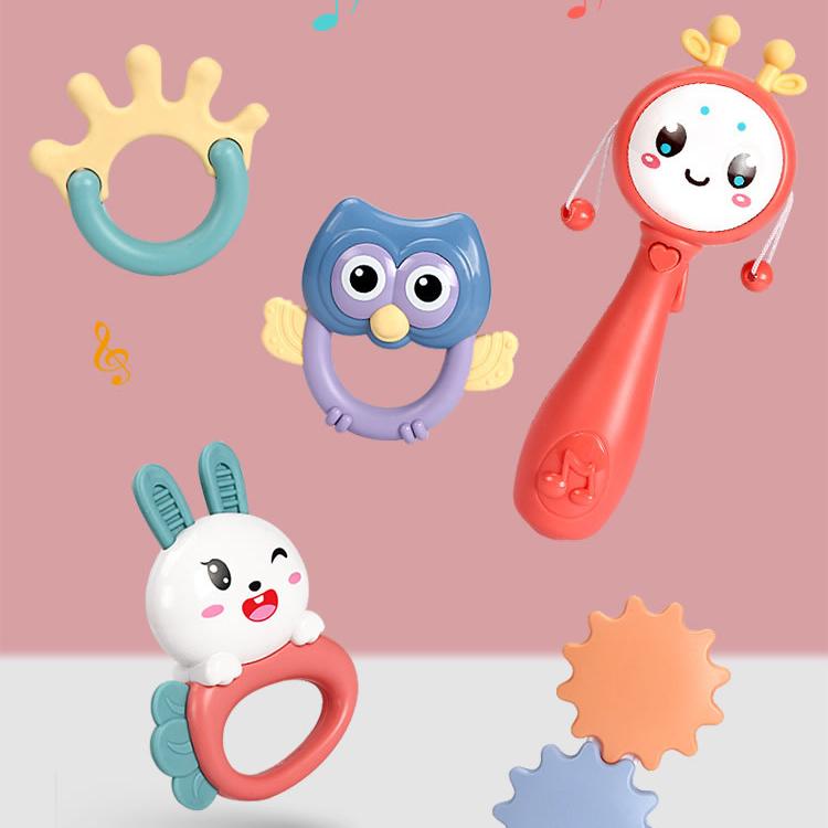 Детские игрушки, набор погремушек для рук, 3-6-12 месяцев, ручка для новорожденных, музыкальная погремушка, детские развивающие игрушки