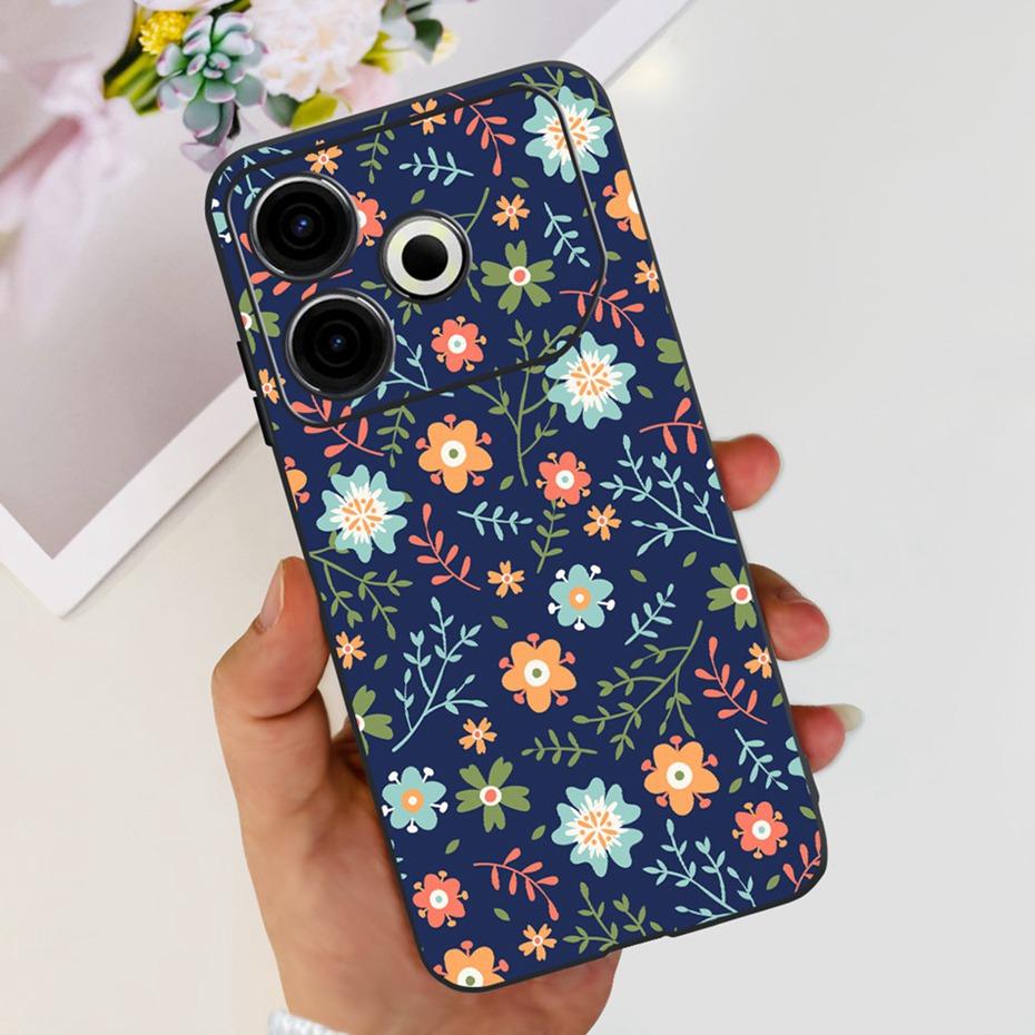 Модный Чехол 2024 года Для Tecno Pova 6 Neo Черный Силиконовый Мягкий ТПУ Задняя Крышка Для Tecno Pova 6Neo 4G Чехлы Для Телефона