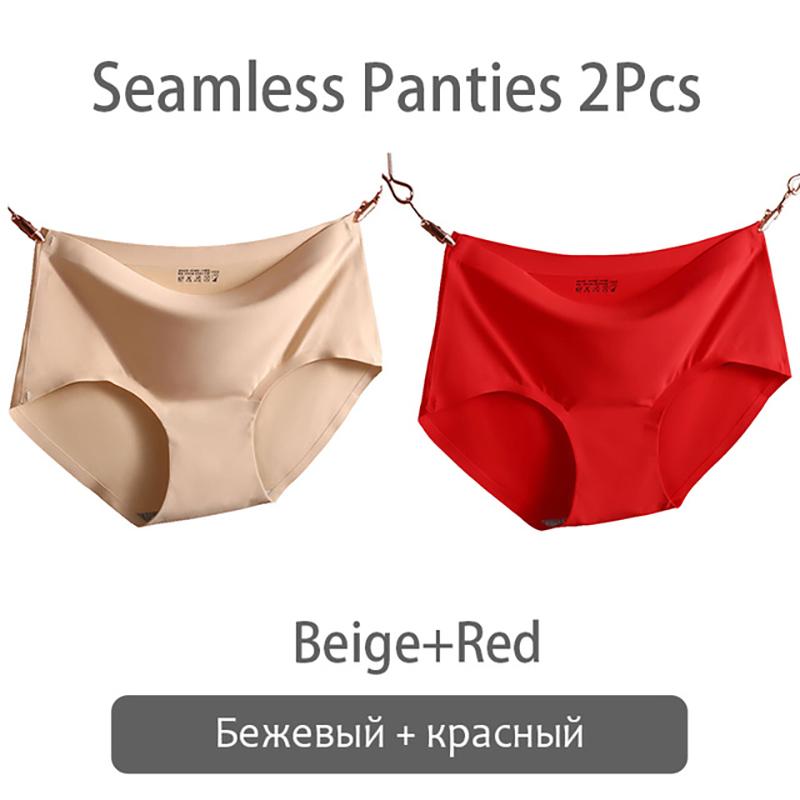 FINETOO Женские трусики из ледяного шелка, мягкие трусики больших размеров, женское нижнее белье, 2 шт./компл., нижнее белье M-2XL