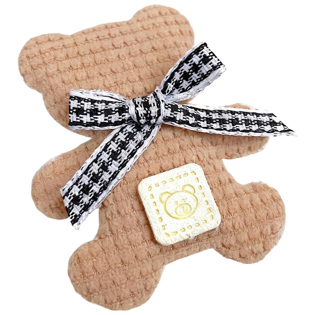 Заколка для волос для маленьких девочек, бантик с плюшевым мишкой, цвет молочного чая, мягкая плюшевая, противоскользящая, для детской вечеринки, фотореквизит, подарок