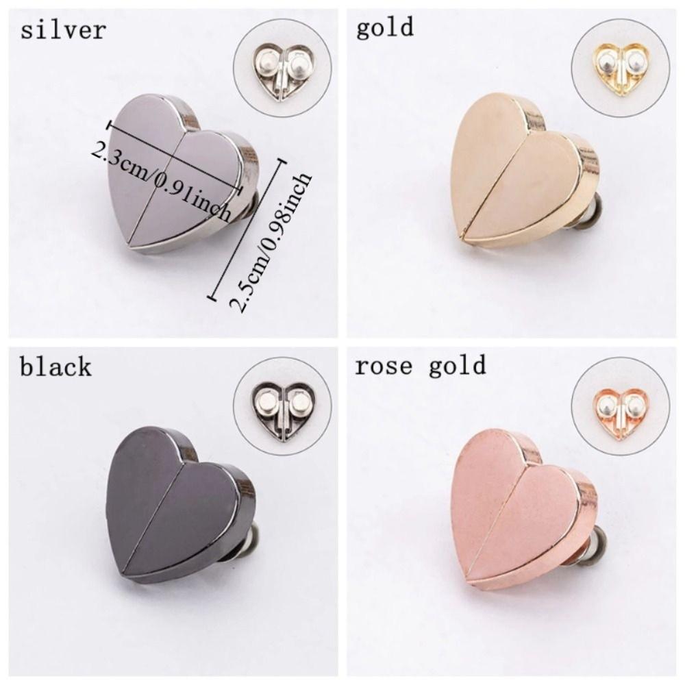 8PCS Anti-Slip Magnetic Curtain Buckle Heart-Shaped Detachable Snap Hooks Curtain Clips Bathroom
