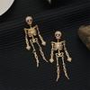 Блестящие серьги-черепа со стразами в панк-стиле, украшения для Хэллоуина, фестивальные украшения
