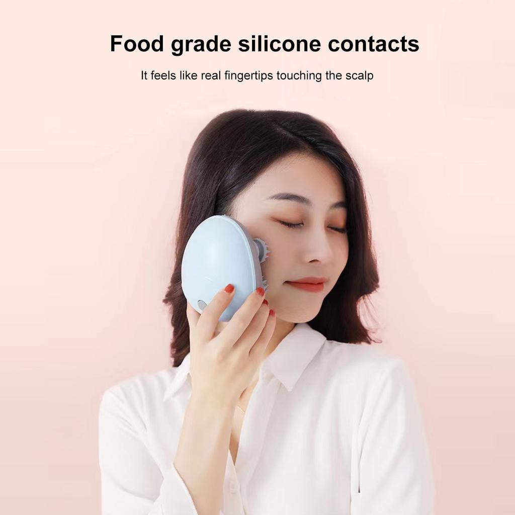 Electric Scalp Massager Cordless Head Massager with 4 Kneading Heads Portable Handheld Head Scratcher Stress Relax for