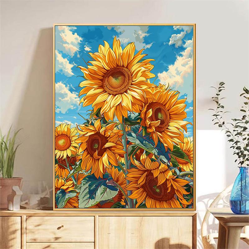 5d DIY Алмазная картина вышивка крестом Подсолнух Алмазная вышивка Цветы Мозаика Полный Круглый Дрель Домашний Декор