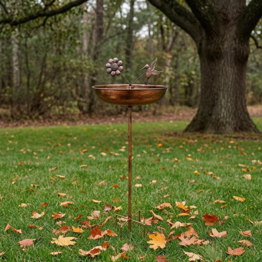 Standing Bird Bath Freestanding with Stand Decorative for Garden, Yard