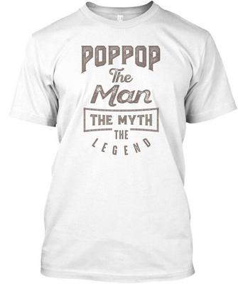 Poppop Мужская футболка Подарок Миф Легенда Сделано в США Размеры от S до 5XL