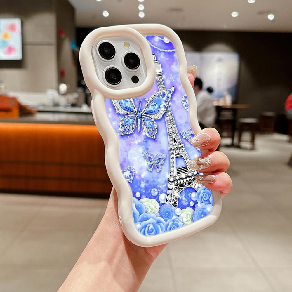 Мягкий чехол для телефона Macaron из ТПУ для Samsung A11 A12 A13 A14 A15 A23 A24 A25 A52 A53 A54 A55 A30 A50 S20 S23 FE S24 Ultra Cover Ae62 Бабочка Эйфелева башня