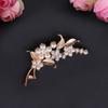 Fashion Pearl Brooch With Diamond Bauhinia Brooch Neckpin Jewelry