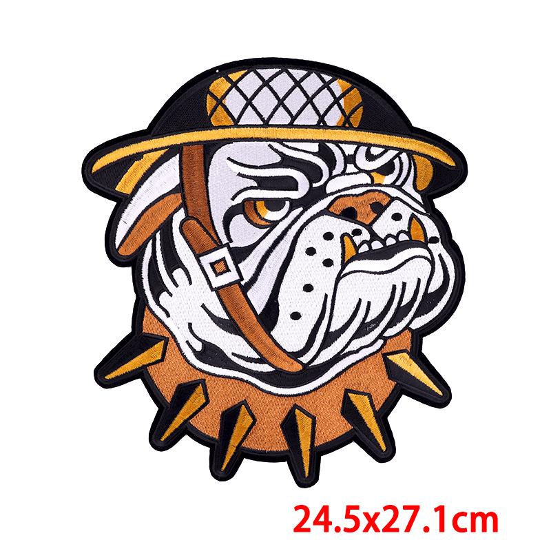 Patch Locomotive Large Embroidery Back Iron On Patches For Clothing Punk Skull Embroidered Patches On Clothes For Jacket Ironing