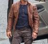 Handmade Men's Jacket Lambskin Brown Leather Racer Quilted Designer Biker Soft