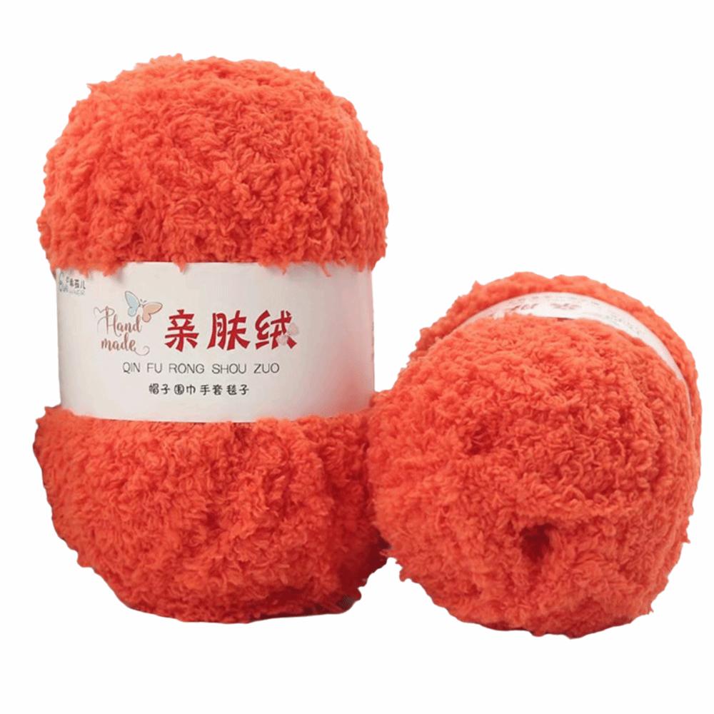 50g Set Coral Velvet Yarn 3 Strands Crochet Yarn Chenille Wool Chenille Yarn Crochet DIY