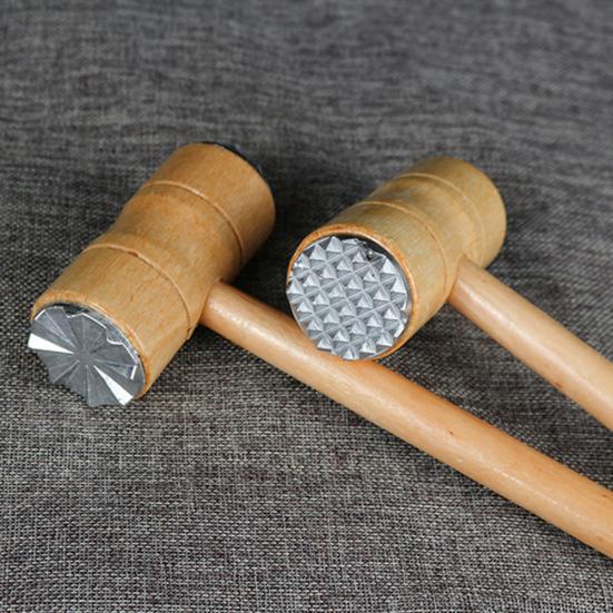 Двусторонний тендерайзер для мяса с молотковой ручкой, деревянная длинная ручка, сверхмощный молоток для стейка, курицы, говядины, птицы, молоток, толкатель