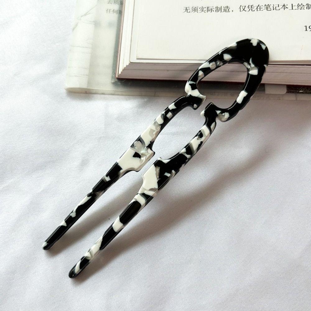 Acetate Hair Sticks U-Shaped Bun Hairpin Sweet Meatball Head Hairclip  For Woman Girl