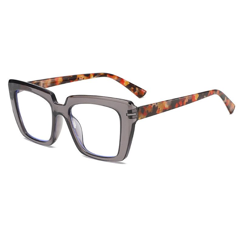 European and American large frame spring leg reading glasses in the elderly fashion color matching bean flower reading glasses