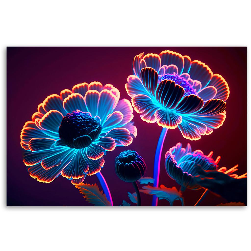 Canvas print, Neon flower buds
