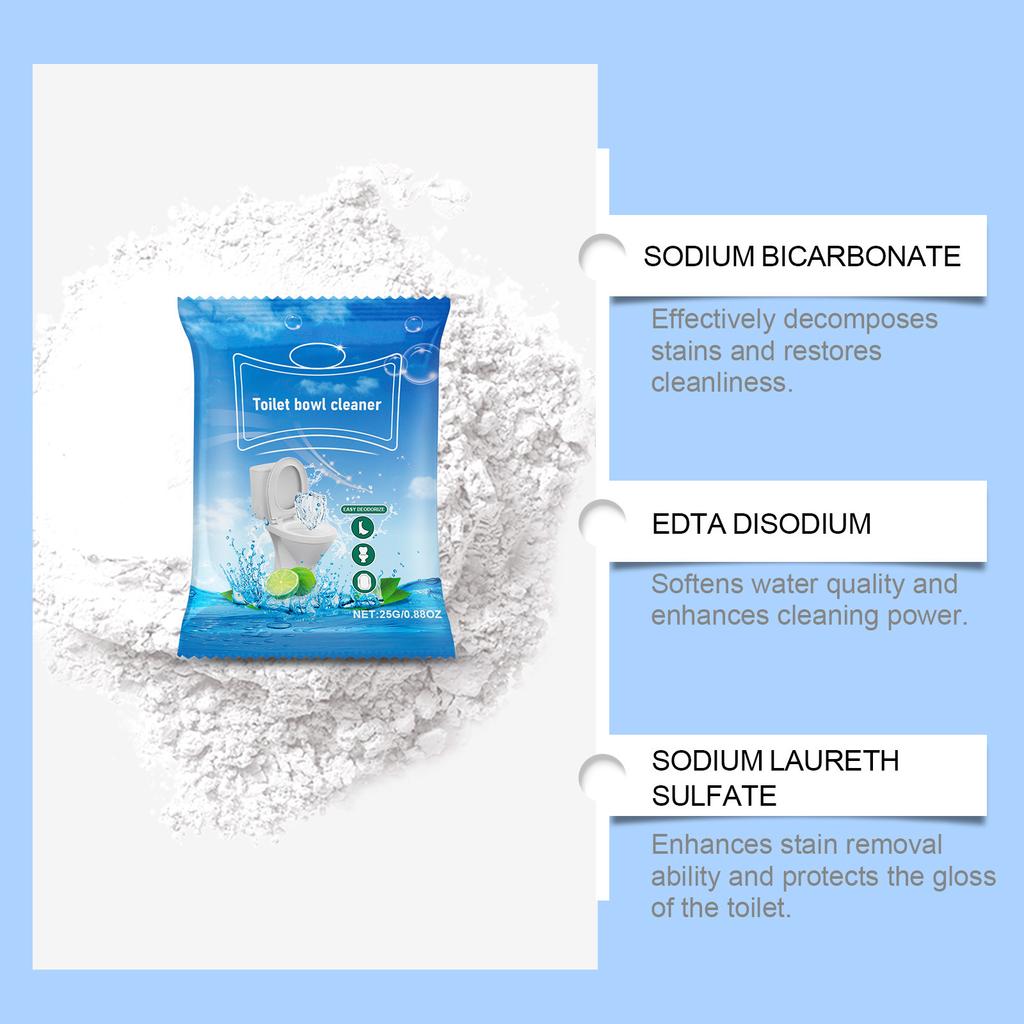 Бытовое сильное обеззараживающее средство для туалета, стойкие пятна, пена, чистящий порошок