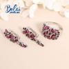 Bolaijewelry Кольца с натуральным родолитом, серьги из стерлингового серебра 925 пробы, изысканные украшения для женщин, жены, роскошный дизайн, подарок на годовщину