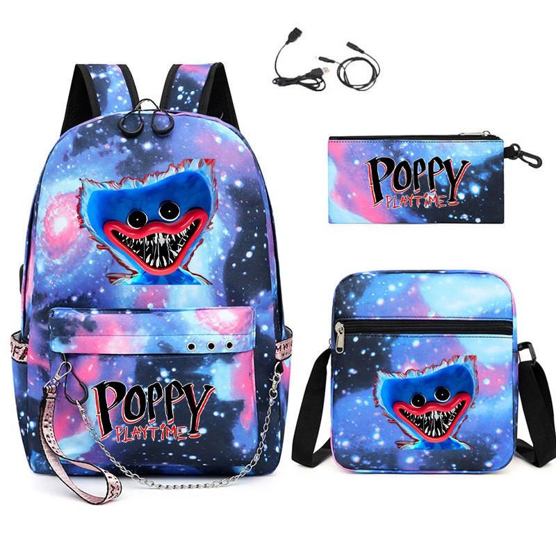 Large Capacity Printed Canvas Backpack Teens School Outdoor Laptop Use Lightweight With Padded Shoulder Straps