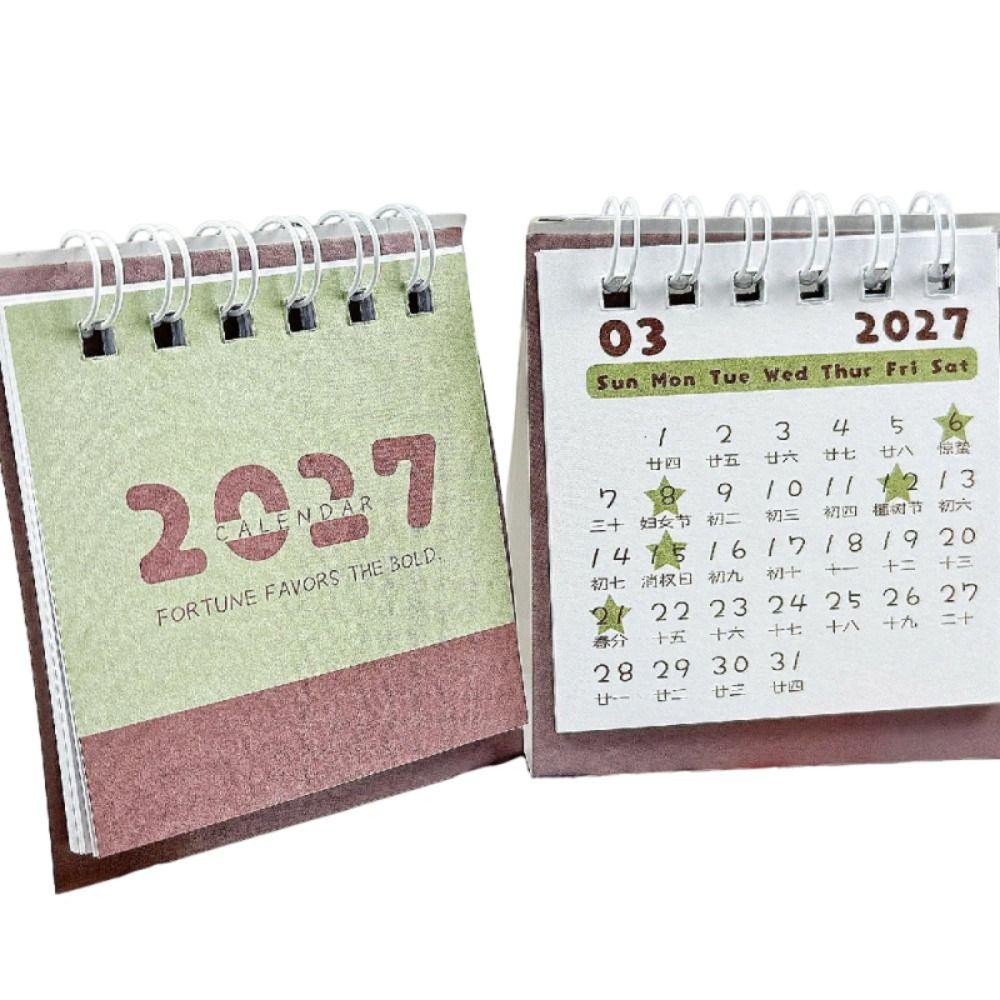 Portable 2027 Mini Calendar Creative Time Manegement Organizers Desktop Decoration