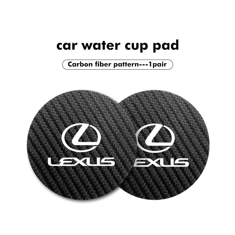 2Pcs Car Coaster Water Cup Anti-slip Pad Mat For Lexus UX250h RX450h RX300 GX470 CT200h RX400h NX300h RX350 AEJ1