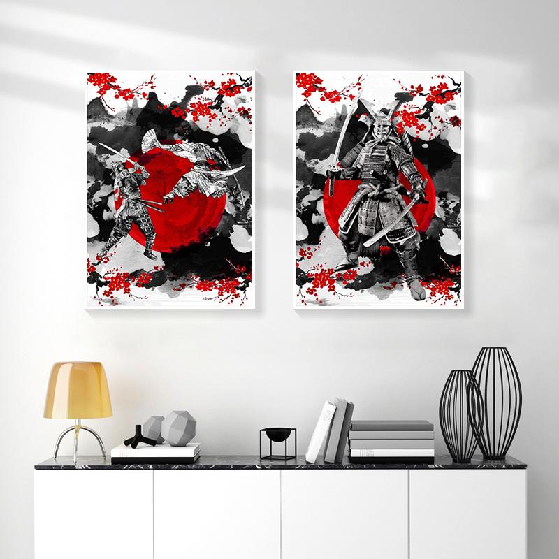 Япония Самурай Аниме Плакат Абстрактное Настенное Искусство Бусидо Холст Картина Японские Воины Портретная Картина Печать Домашний Настенный Декор Без Рамки