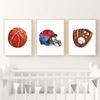 Футбол Баскетбол Спорт Холст Детский Плакат Детская Принт Простота Настенная Живопись Дети Мальчик Спальня Украшение Картина