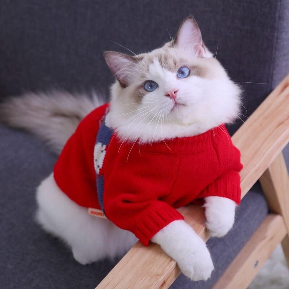 Knitwear Pet Sweater Puppy Pet Turtleneck High Quality Cat Clothes  Christmas Decoration