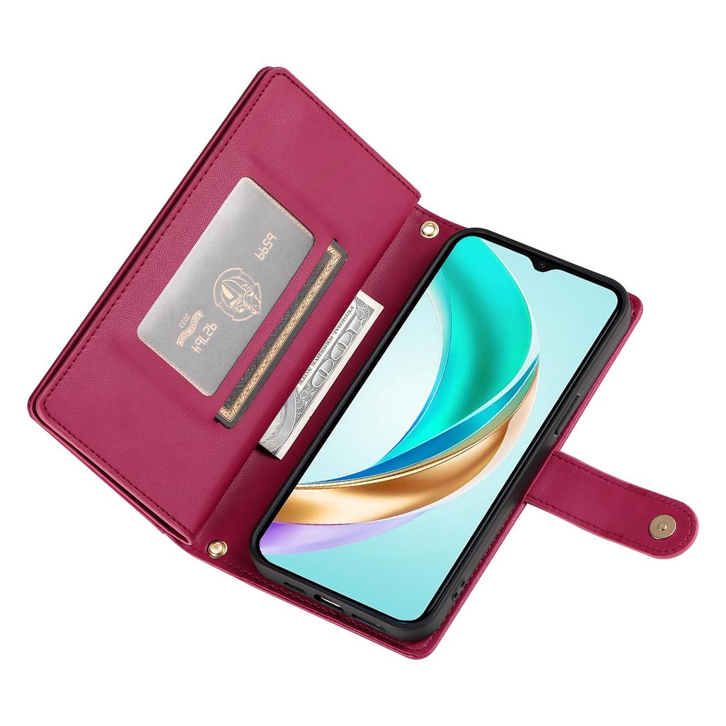 For Huawei nova 14 Ultra 5G Case Zipper Pocket Wallet Leather Phone Cover with Straps