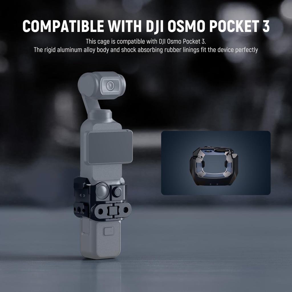 Клетка для экшн-камеры NEEWER для Pocket 3, алюминиевый подвес, видеоустановка, защитный чехол для видеокамеры с адаптером для камеры, совместимый с Osmo Pocket 3