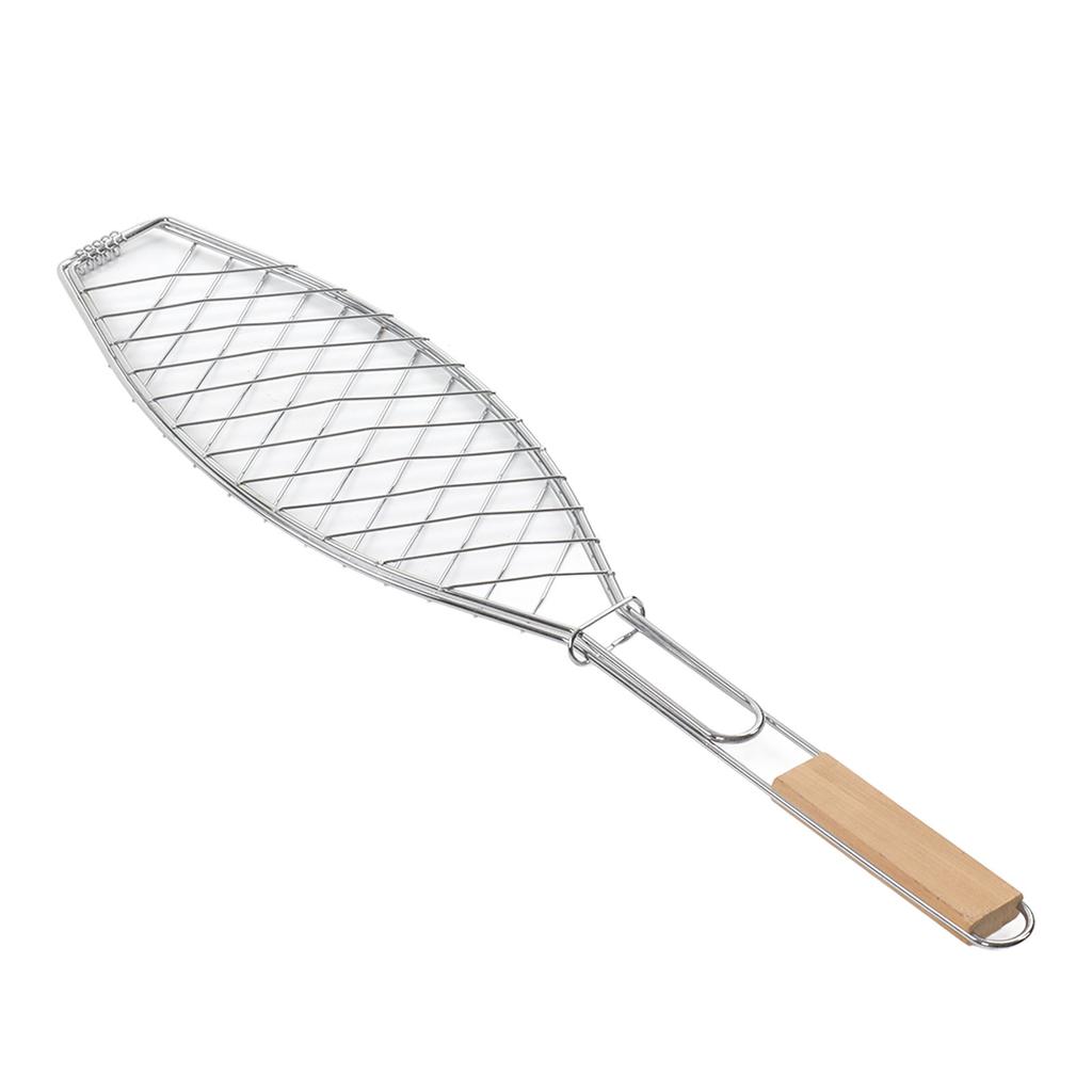 Корзина для гриля рыбы из нержавеющей стали Компактная Легко хранить Корзина для гриля с ручкой для улицы