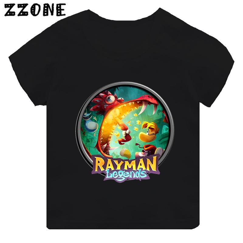 Rayman Legends Adventures Игровой Принт Детская Футболка Смешная Одежда для Девочек Малышей Мальчиков Черная Футболка с Коротким Рукавом Детские ТопыTH5886