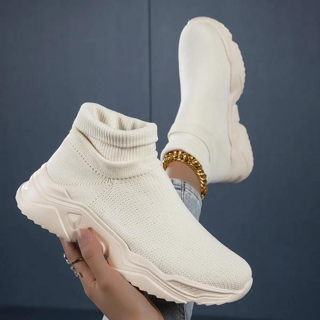 Женские дышащие кроссовки, кроссовки для фитнеса, спортивная повседневная обувь, легкая женская обувь с высоким берцем на одной ноге для отдыха