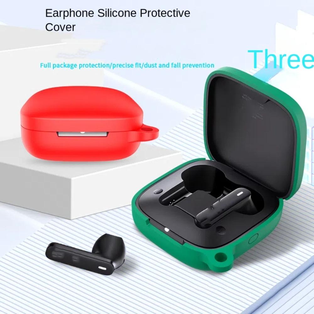 Silicone Earphone Cover with Carabiner Headphone Protective Case for Bowie E16 TWS