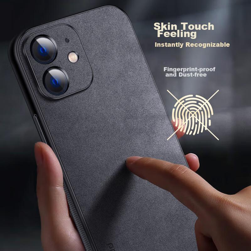 IPhone 11 Case, 11 Protective Cover, Shockproof Camera Full Protection Soft, Simple Luxury Silicone Outer Case, WoAnd Leather Cover, Gray