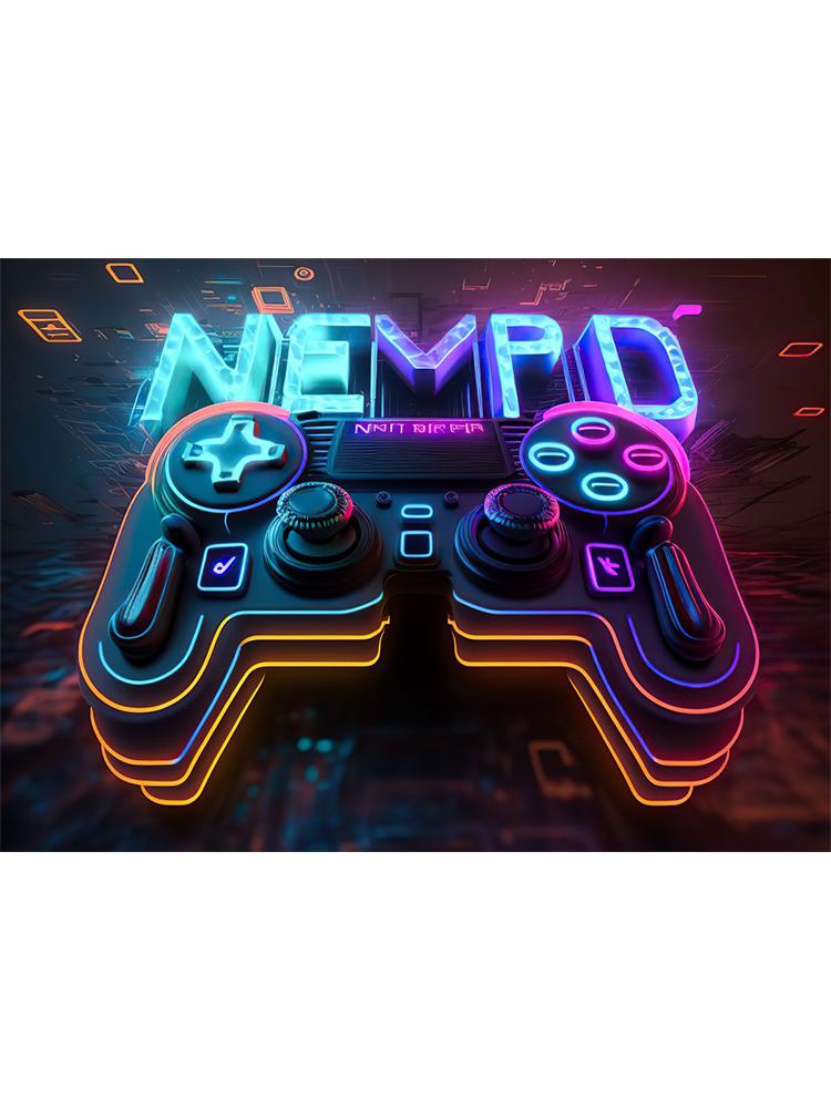 Неоновый красочный геймерский контроллер, крутой игровой настенный художественный холст, живопись, поп-арт, постеры и принты, декор для комнаты, подарок, Cuadros, без светодиода