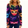 Женская модная свободная повседневная блузка с длинным рукавом и карнавальным принтом
