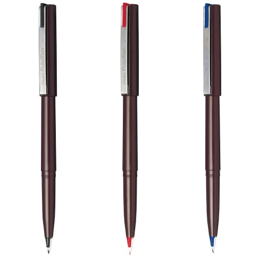 Pentel Plastic Fountain Pen Plaman 3 Color Set JM20ST-AMZ Black, Red, Blue